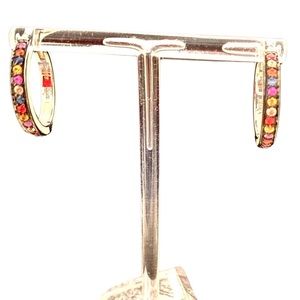 Sterling silver sapphire hoop earrings